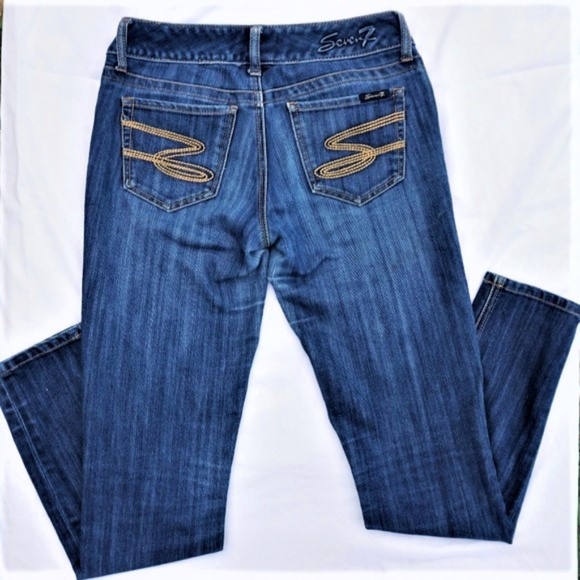 Seven 7 Jeans Medium Wash Straight Leg sz 27 - Picture 1 of 8